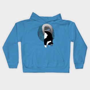 Cute Tuxedo cat in in his Igloo Copyright TeAnne Kids Hoodie